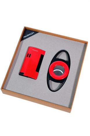 Parmida Çakmak Kesici İkili Kırmızı-Siyah Puro Seti