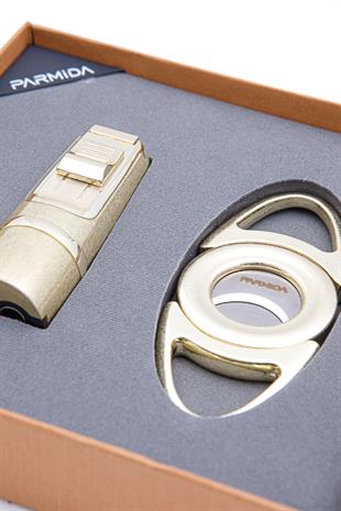Parmida Çakmak Kesici İkili Fırçalı Gold Puro Seti