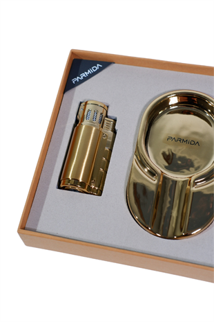 Parmida Çakmak Küllük İkili Gold Puro Seti