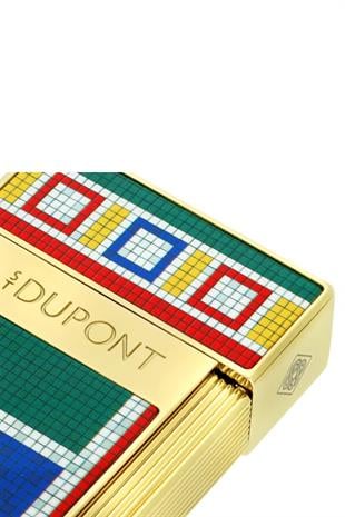 S.T. Dupont Casablanca Mozaik Desenli Çakmak Kesici Premium İkili Puro Seti