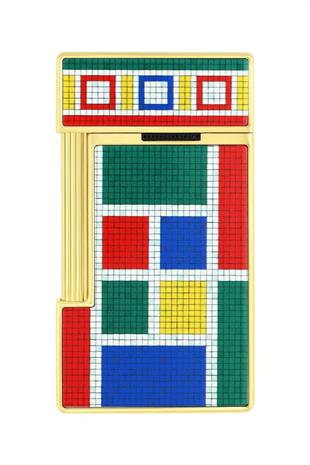 S.T. Dupont Casablanca Slimmy Mozaik Desenli Çakmak Kesici Premium İkili Puro Seti