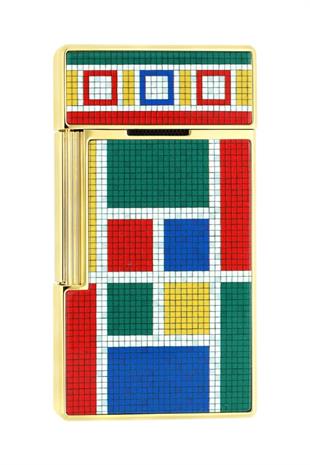 S.T. Dupont Casablanca Mozaik Desenli Çakmak Kesici Premium İkili Puro Seti