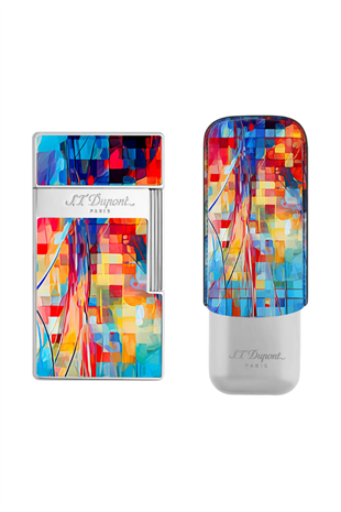 S.T. Dupont Biggy Graffty Çakmak Kılıf İkili Puro Seti