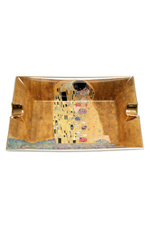 Parmida Gold Şeritli Love Design İkili Porselen Puro Küllüğü