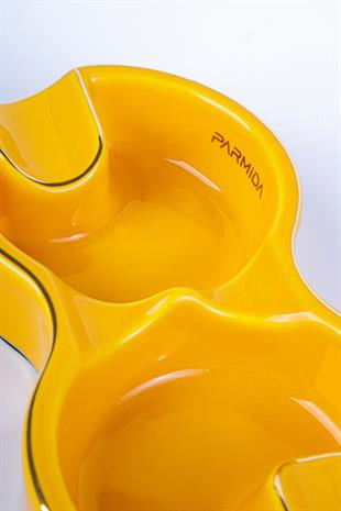 Parmida İkili Sarı Porselen Puro Küllüğü