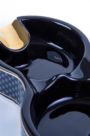 Parmida Karbon Desenli-Gold Porselen İkili Puro Küllüğü