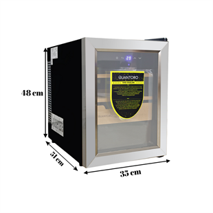 Quantoro QCC-52-B Elektronik Nemlendirme & Soğutmalı Gümüş Puro Dolabı