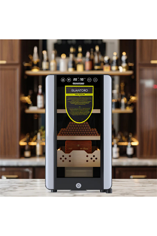 Quantoro QCC-39 Elektronik Nemlendirme & Soğutmalı Siyah Puro Dolabı