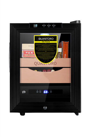 Quantoro QCC-43 Elektronik Nemlendirme & Soğutmalı Siyah Puro Dolabı