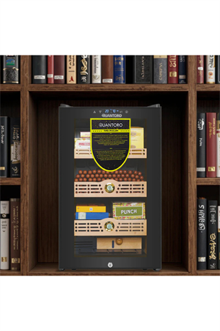 Quantoro QCC-10 Elektronik Nemlendirme & Soğutmalı Siyah Puro Dolabı