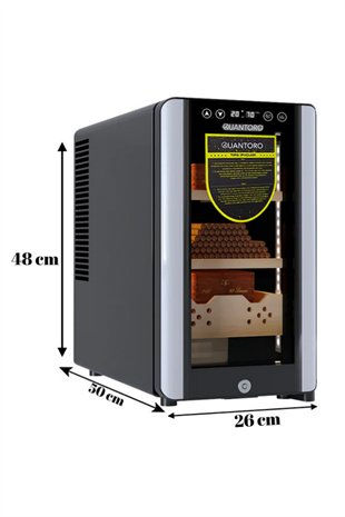 Quantoro QCC-39 Elektronik Nemlendirme & Soğutmalı Siyah Puro Dolabı