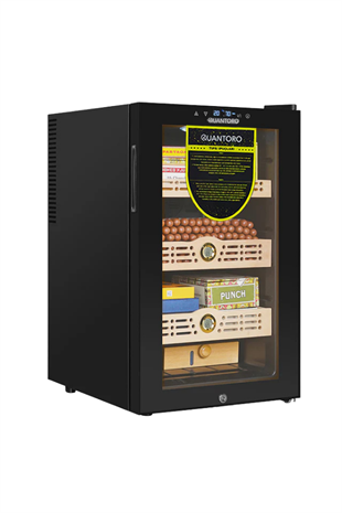Quantoro QCC-10 Elektronik Nemlendirme & Soğutmalı Siyah Puro Dolabı