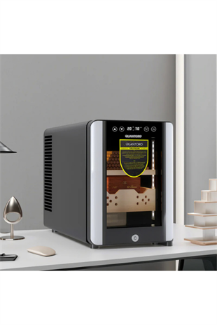 Quantoro QCC-38 Elektronik Nemlendirme & Soğutmalı Siyah Puro Dolabı