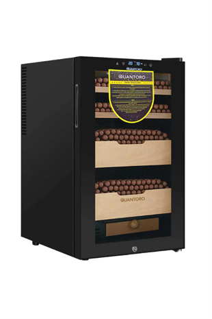 Quantoro QCC-8 Elektronik Nemlendirme & Soğutmalı Siyah Puro Dolabı