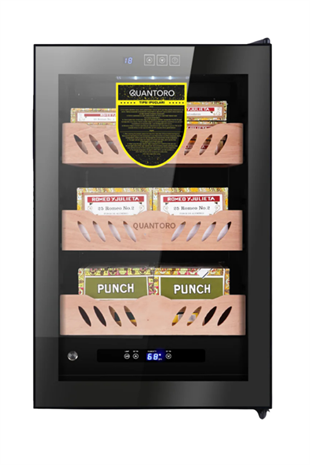 Quantoro QCC-44 Elektronik Nemlendirme & Soğutmalı Siyah Puro Dolabı