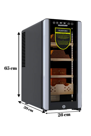 Quantoro QCC-40-A Elektronik Nemlendirme & Soğutmalı Siyah Puro Dolabı