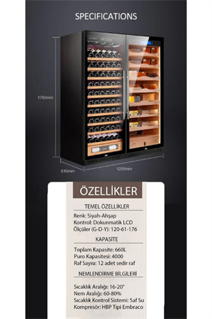 Raching Elektronik Puro Dolabı Siyah CS600