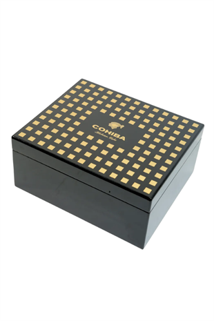 Cohiba Siyah Nokta Desenli Sedir Humidor Puro Kutusu