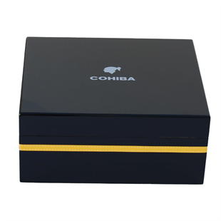 Cohiba Siyah-Sarı Şeritli Humidor Puro Kutusu