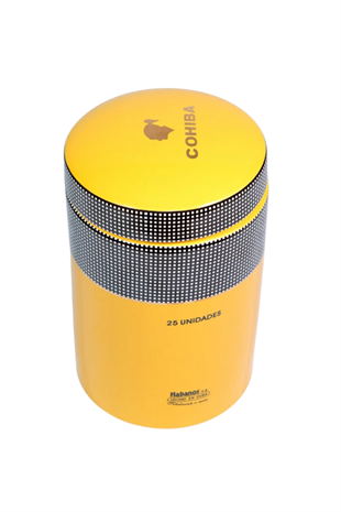 Cohiba Sarı Nokta Desenli Puro Saklama Kutusu Jar
