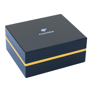 Cohiba Siyah-Sarı Şeritli Humidor Puro Kutusu