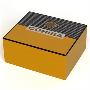 Cohiba Sarı-Gri Nokta Desenli Humidor Puro Kutusu