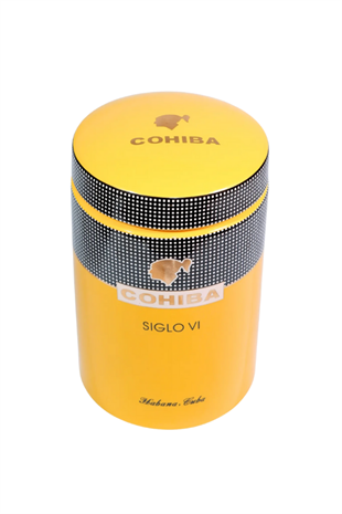 Cohiba Sarı Nokta Desenli Puro Saklama Kutusu Jar