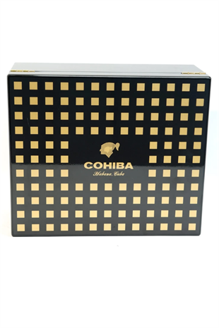 Cohiba Siyah Nokta Desenli Sedir Humidor Puro Kutusu