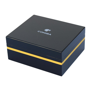 Cohiba Siyah-Sarı Şeritli Humidor Puro Kutusu