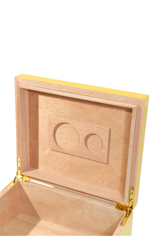 Cohiba Sarı Nokta Desenli Sedir Humidor Puro Kutusu