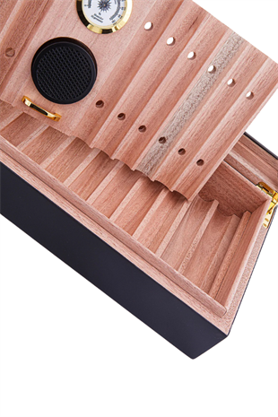 PremiumQuality Tocoa Siyah Sedir Humidor Puro Kutusu