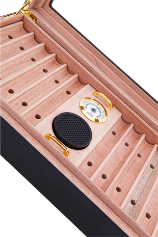 PremiumQuality Tocoa Siyah Sedir Humidor Puro Kutusu