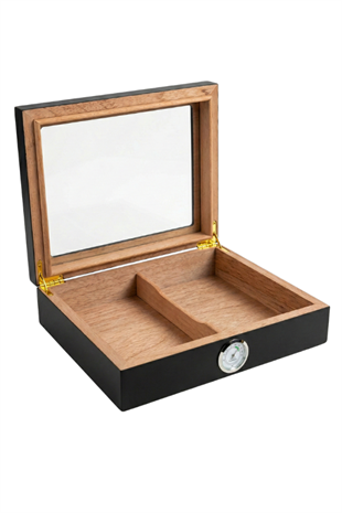 PremiumQuality Recife Siyah Sedir Humidor Puro Kutusu