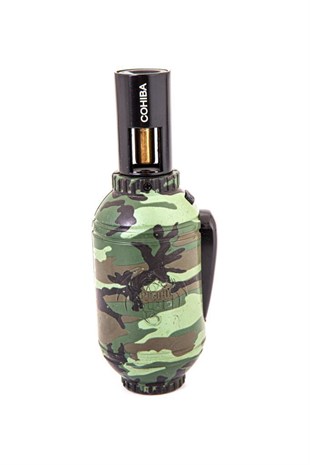 Cohiba Masa Tipi Tek Torch Pürmüz Kamuflaj Desen Puro Çakmağı