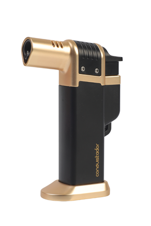 Conquistador Tek Torch Pürmüz Gold Siyah Masa Tipi Plastik Puro Çakmağı