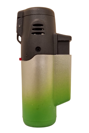 PremiumQuality Açık Yeşil-Gümüş Masa Tipi Tek Torch Pürmüz Plastik Puro Çakmağı