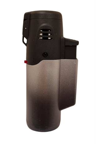 PremiumQuality Siyah-Gümüş Masa Tipi Tek Torch Pürmüz Puro Çakmağı