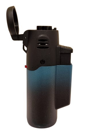 PremiumQuality Siyah-Koyu Yeşil Masa Tipi Tek Torch Pürmüz Puro Çakmağı