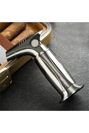 Lubinski Tek Torch Pürmüz Gunmetal Metal Masa Tipi Puro Çakmağı