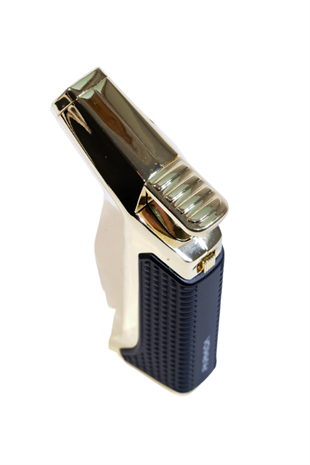 Parmida Tek Torch Pürmüz Siyah-Gold Masa Tipi Metal Puro Çakmağı