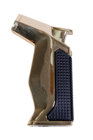 Parmida Tek Torch Pürmüz Siyah-Gold Masa Tipi Metal Puro Çakmağı
