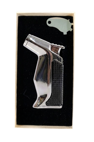 Parmida Tek Torch Pürmüz Gunmetal Masa Tipi Metal Puro Çakmağı