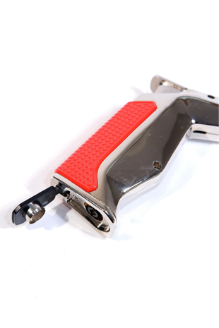 Parmida Tek Torch Pürmüz Gümüş-Kırmızı Masa Tipi Metal Puro Çakmağı