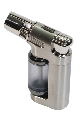 Parmida Tek Torch Pürmüz Gümüş Masa Tipi Metal Puro Çakmağı