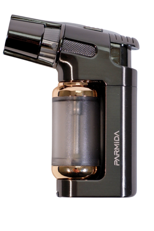 Parmida Tek Torch Pürmüz Gümüş Masa Tipi Metal Puro Çakmağı