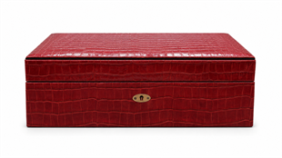 Cohiba Kırmızı Timsah Desenli Dışı Deri Humidor Puro Kutusu