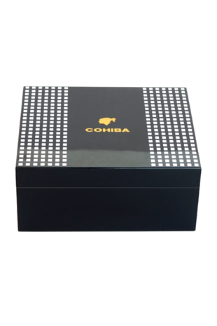 Cohiba Siyah Nokta Desenli Sedir Humidor Puro Kutusu