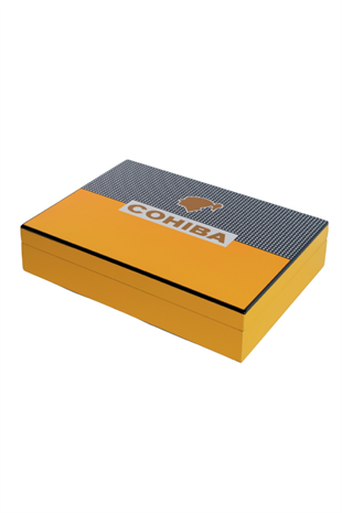 Cohiba Sarı-Gri Nokta Desenli Sedir Humidor Puro Kutusu