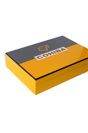 Cohiba Sarı-Gri Nokta Desenli Sedir Humidor Puro Kutusu
