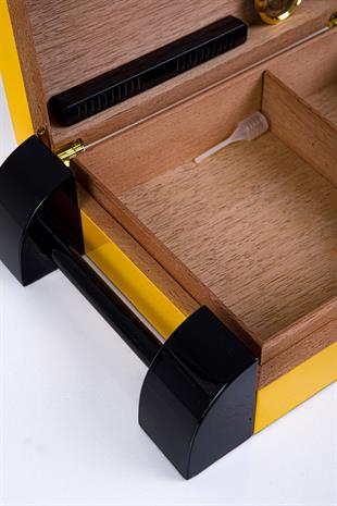 Cohiba Sarı Nokta Desenli Sedir Humidor Puro Kutusu